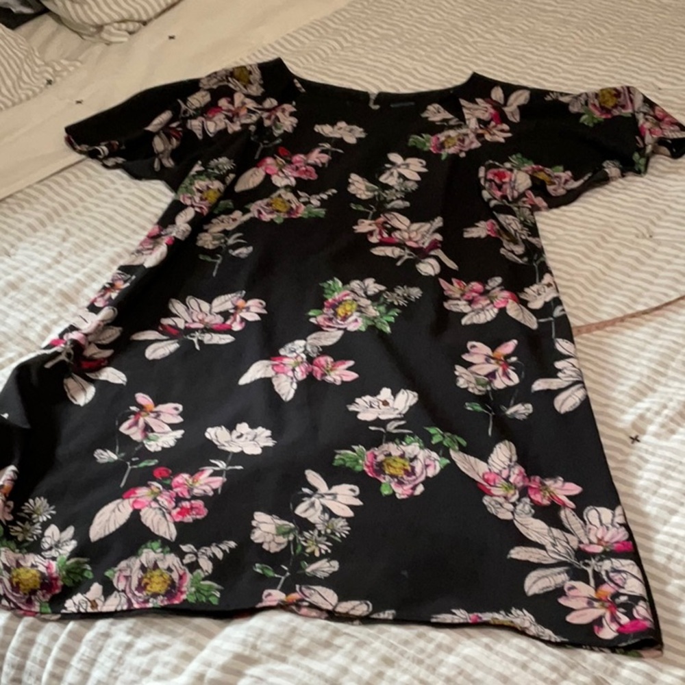 Gabby Skye Black Floral A Line Dress 16